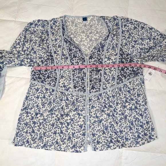 Old Navy Oversized Mixed Print Boho Poet Top NWT - Picture 8 of 10